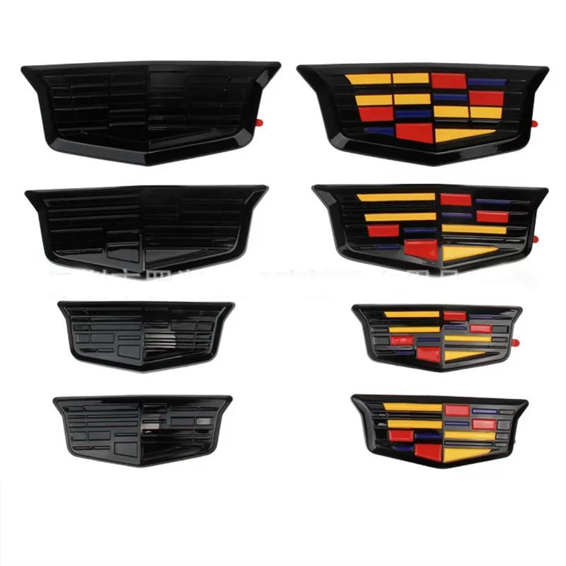 AABHT1 ABS 3D Car Front Hood Rear Trunk Emblems Logo Side Fender Badge Hubcaps Stickers For Cadillac CT4 Exterior Auto Accessories