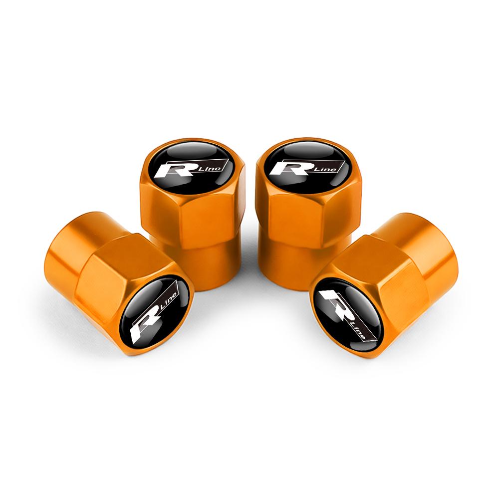 T264PCS Metal Car Wheel Tire Valve Caps Stem Cover Car Accessories For Volkswagen GTI Polo Golf Passat Scirocco Jetta Touareg RLINE
