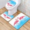Flamingo Bathroom Toilet Three-Piece Floor Mat Doormat Bathroom Carpet