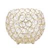 Gold Crystal Candle Holders 8cm Diameter Reflective Base Table Centerpieces Round Metal Base Tea Light Candle Holders