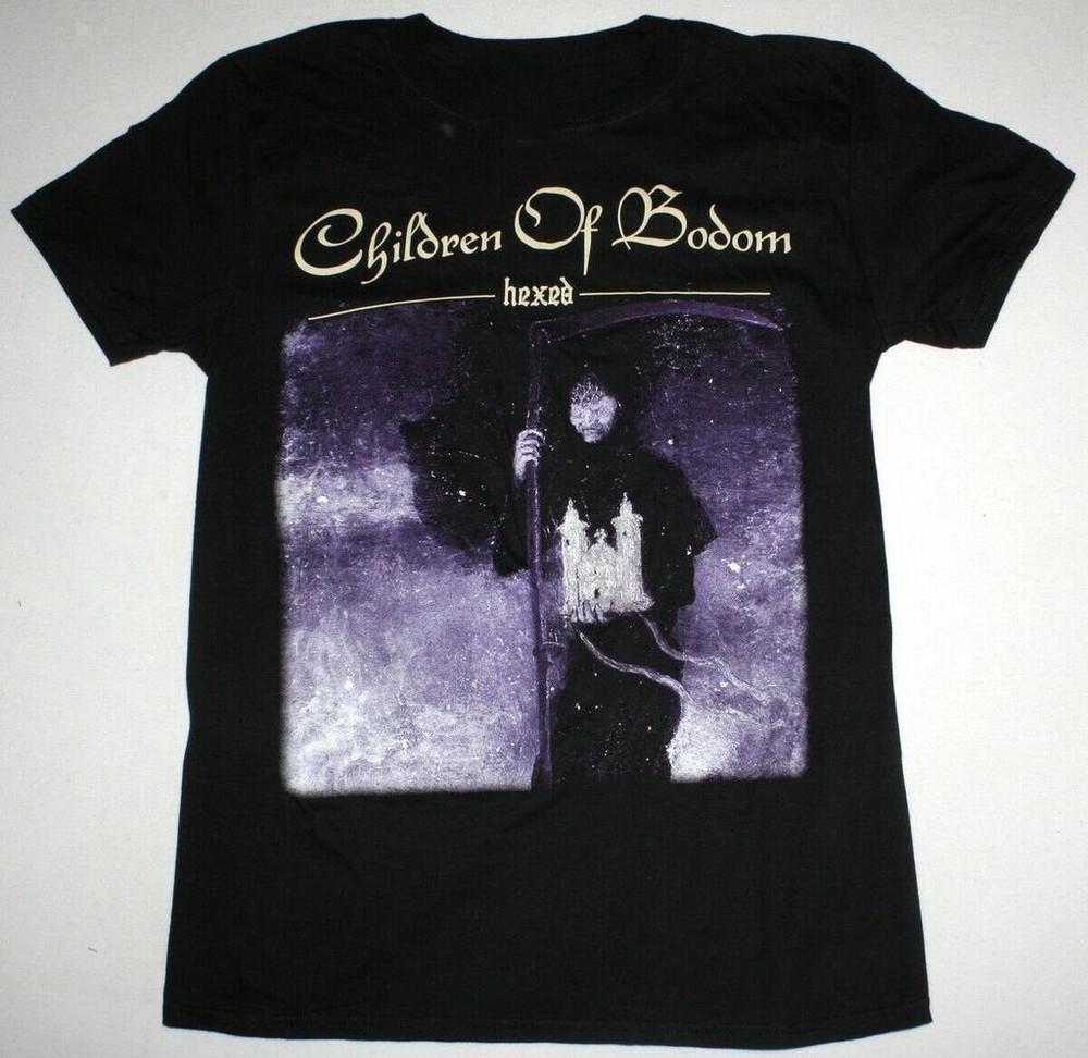 Children Of Bodom Hexed In Flames Смертельный Метал Мужская Крутая Футболка Самурай NI148 Унисекс Футболка