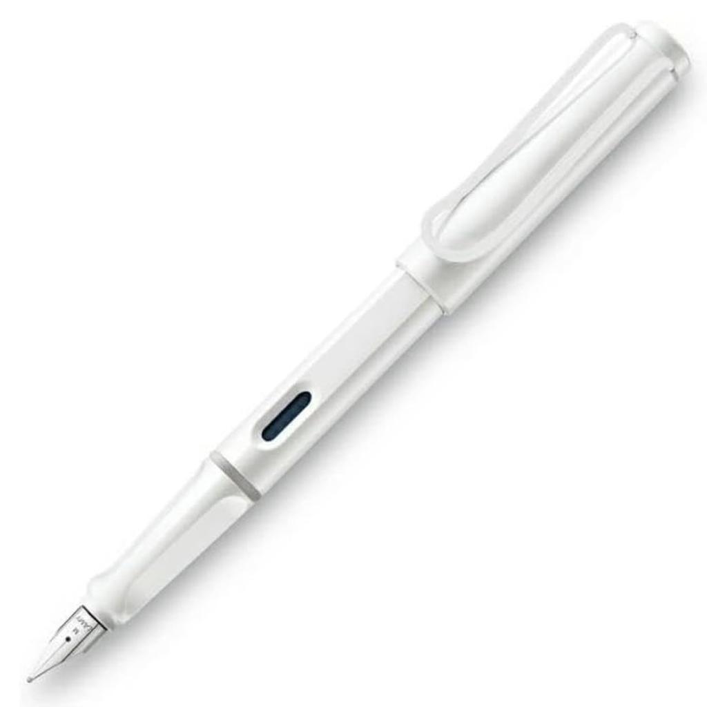 LAMY EF Перьевая ручка Extra White Официально импортированная, Тонкое перо, Safari, Белая, Клип, L19WTW-EF,