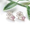 Серьги из серебра 925 пробы с розовым камнем Silver Earrings SE031