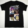 ВИНТАЖНАЯ ЧЕРНАЯ ХЛОПКОВАЯ ФУТБОЛКА С ЛИЦАМИ ГРУППЫ GORILLAZ S-5XL Для Фанатов BT509 Унисекс