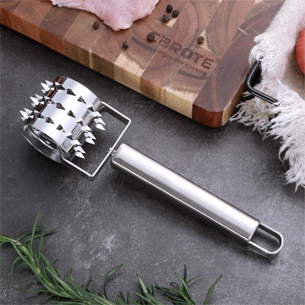 Нержавеющая сталь Мясорыхлитель Ручной Размягчитель Мяса Ролик Катящийся Свободный Молоток для Мяса Курица