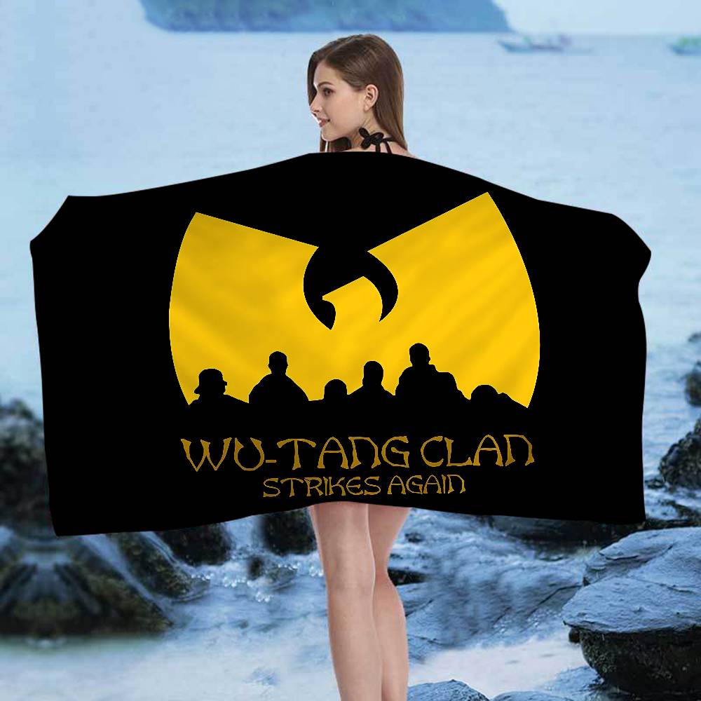 WU-T--TANG CLAN Микрофибровое одеяло Быстросохнущие пляжные полотенца Большого размера с принтом Супервпитывающее полотенце-одеяло для бассейна