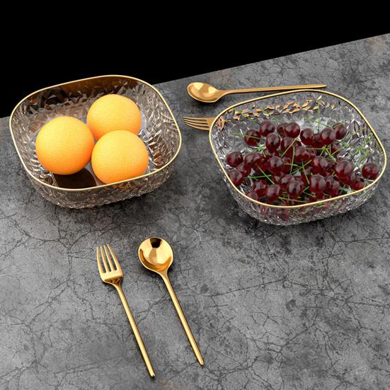 Фруктовая тарелка, полупрозрачная ромбовидная текстура, легкая, роскошная фруктовая тарелка большой вместимости, универсальный элегантный органайзер на столешницу