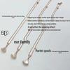 Baojia Turquoise Fan-Shaped Mother-of-Pearl Clavicle Necklace in 18K Rose Gold with Pink Chalcedony.