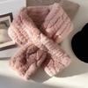Yousheng Winter Scarf Soft Imitation Rabbit Fur Solid Color Design Short Scarf Thickened Warm Plush Women Scarf Cold Weather Wear