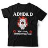 ADHD DD Tshirt Unisex Kids Dungeon Master Gamer Role Play Cats Funny Dice
