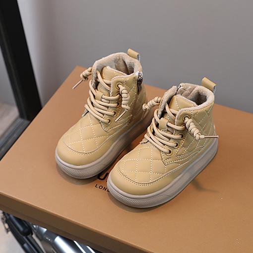 Kids Ankle Boots for Boys Girls Unisex Children Short Boots Warm Thermal Cotton Inside Sports Style Side Zipper 26-36