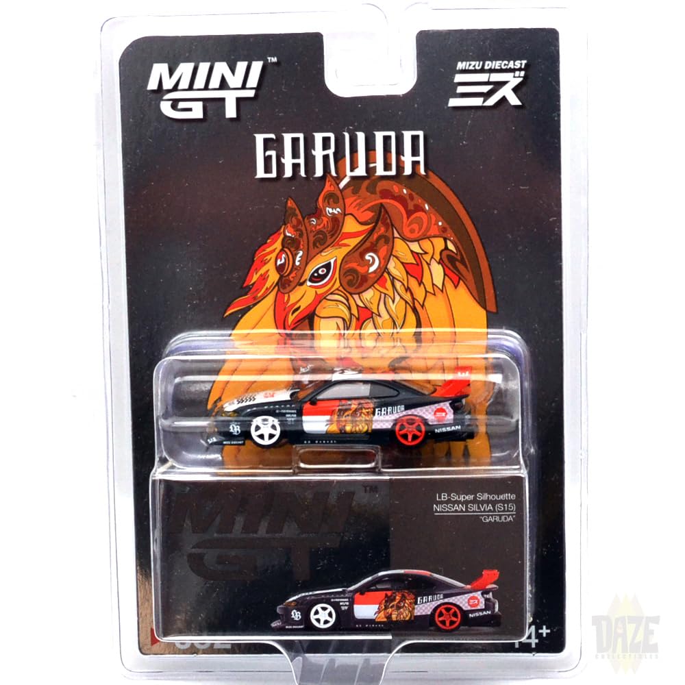 MINI GT Масштаб 1:64 LB-SUPER SILHOUETTE S15 SILVIA “GARUDA” MIZU Литой металл