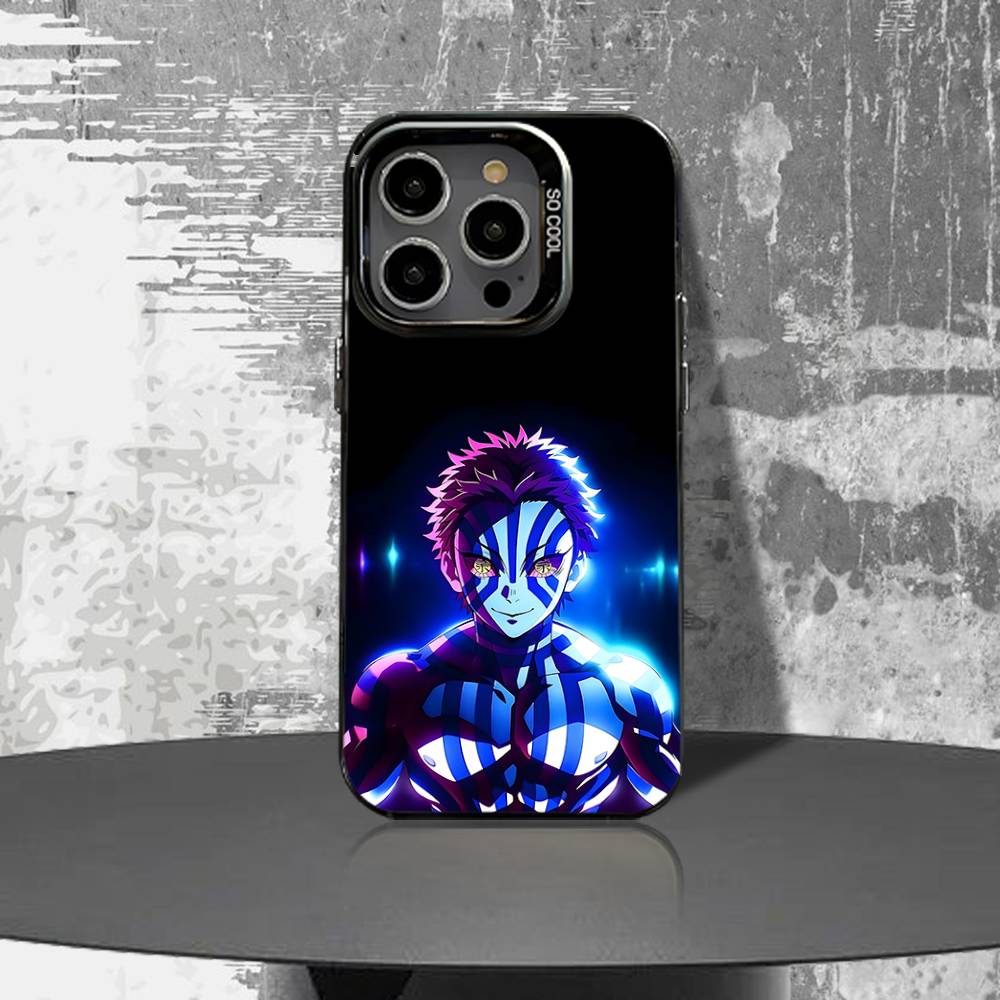 Чехол для телефона Kimetsu No Yaiba Infinity Castle для iPhone 16,15,14,13,12,11,Pro,XS,Max,Plus,Mini,SE4,E Черный Матовый Ударопрочный Чехол