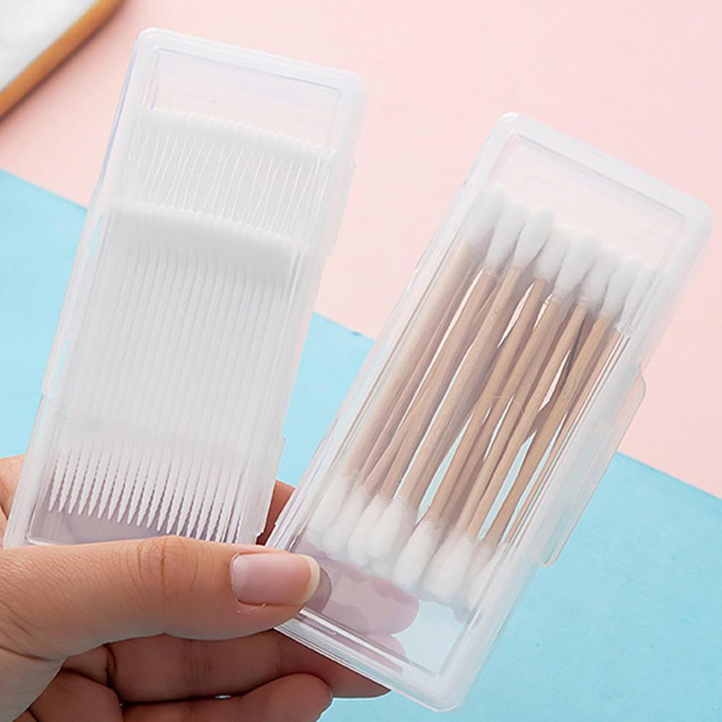 1pc Portable Storage Box Travel Transparent Medicine Box Cotton Swab Holder Case Jewelry Organizer Dust-proof Container