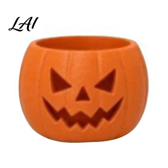 Succulent Pot for Plants Pumpkin Face Planter 3D Printed Jack O Lantern Flower Pot PLA Statue Halloween Theme Seasonal Container Indoor Moss