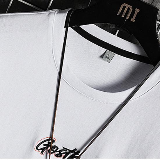 Мужская футболка с короткими рукавами, тонкая летняя тенденция, повседневный и красивый модный топ с половиной рукавов в чернильном стиле