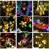 LED Solar Santa Pentagram Waterfall String Lights - Copper Wire Star Fairy Lights for Christmas Tree & Courtyard Decorations