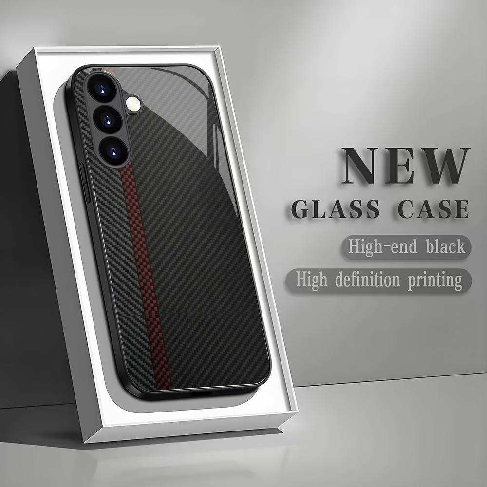 Закаленное стекло с текстурным рисунком для чехла телефона Samsung Galaxy S26 S25 S24 S23 S22 S20 FE/Ultra/Plus, противоударная задняя крышка