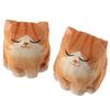 2 Pcs Wood Orange Cat Figurine Orange Orange Cat Wooden Statue Decoration Cat Wood Decoration  Home