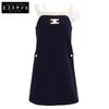 CELINE [Domestic Authorized] 2X26N759Y 07JD Triomphe Sleeveless Mini dress XS Navy / WhiteUsed