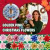 Glitter Poinsettia 5.5 Inch Artificial Flower Christmas Clip Stem Christmas Tree Ornaments For Wedding Party Wreath Decoration