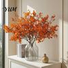 Orange Silk Plants for Halloween Decoration Realistic Artificial Flowers Autumn Home Decoration, Floral Lifelike Branches Seasonal Display Table