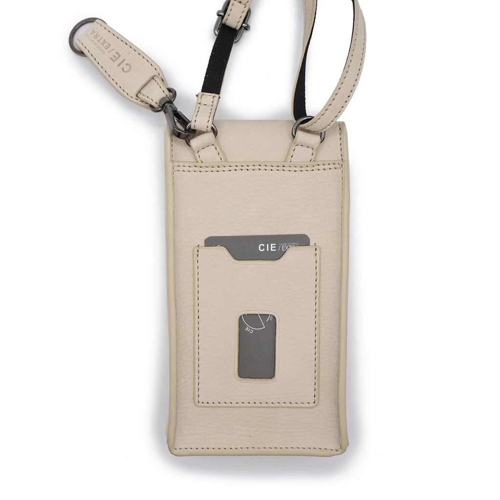 CIE FOLK MOBILE SD-S TAUPE Genuine Leather Nubuck with Hook and Eye Closure and Reflector, Smartphone Shoulder Bag for Men and Women