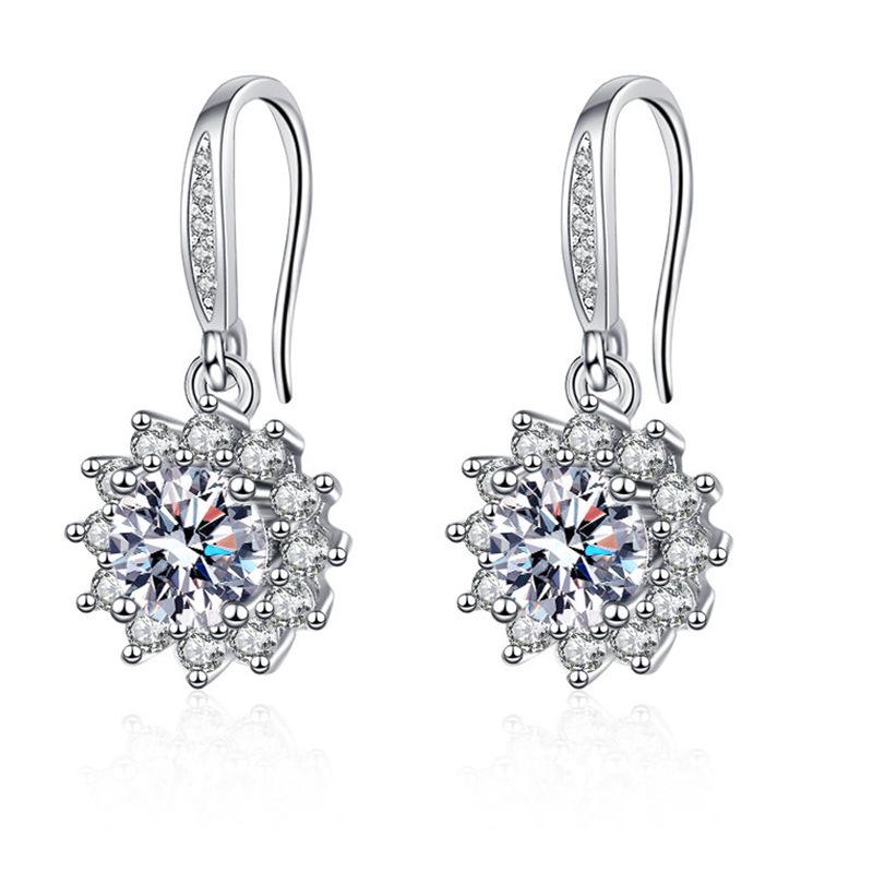 Серьги-гвоздики из серебра 925 пробы, женская мода, милые, крошечные, с прозрачным кристаллом и фианитом, подарок для девочек, подростков, женщин, новые