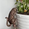 Креативная статуэтка животного-кошки из смолы под медь, подходит для домашнего балкона, сада, цветочного горшка, садового украшения