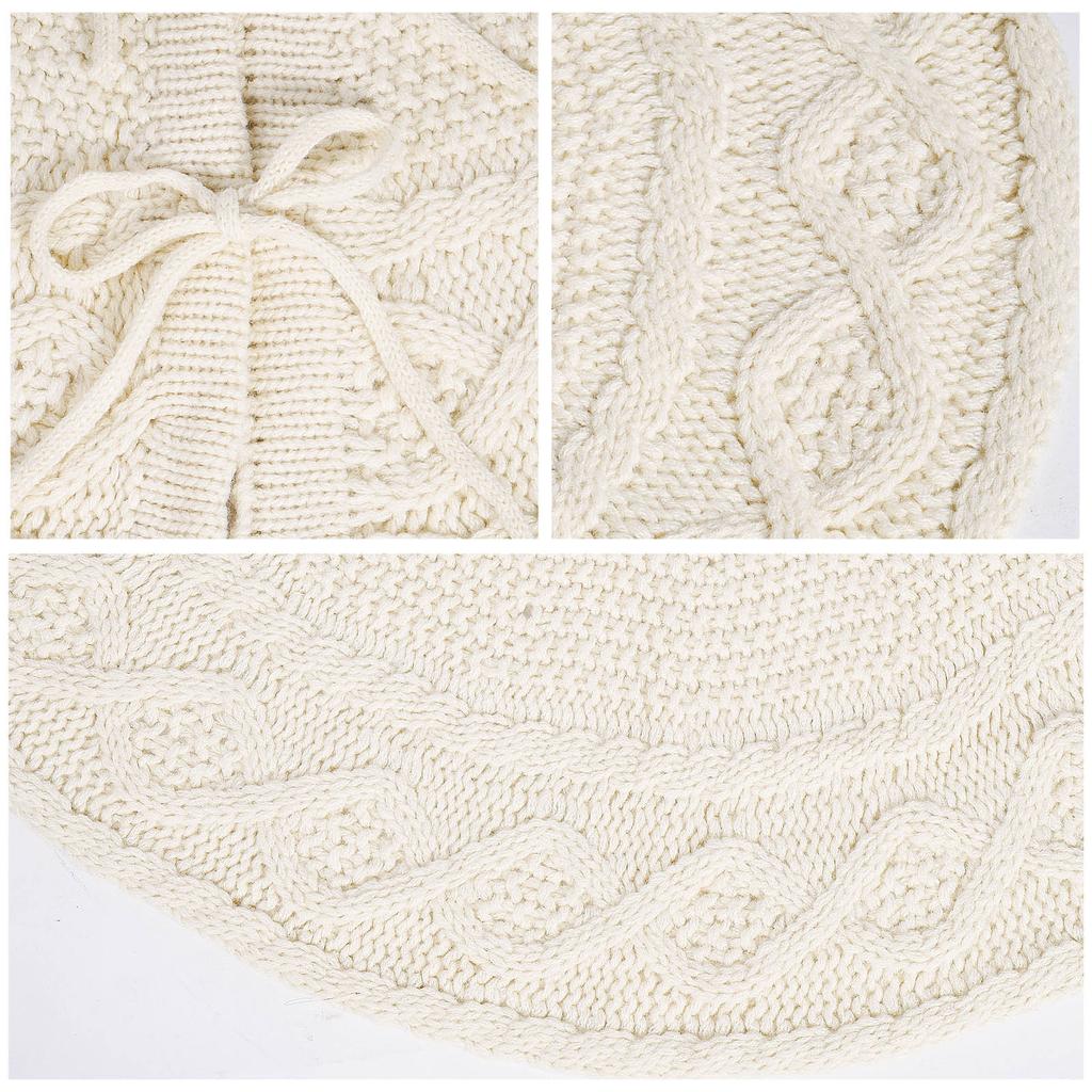 Стильная белая юбка для рождественской елки Теплая и элегантная белая юбка для пола для рождественской елки Стильное украшение для елки