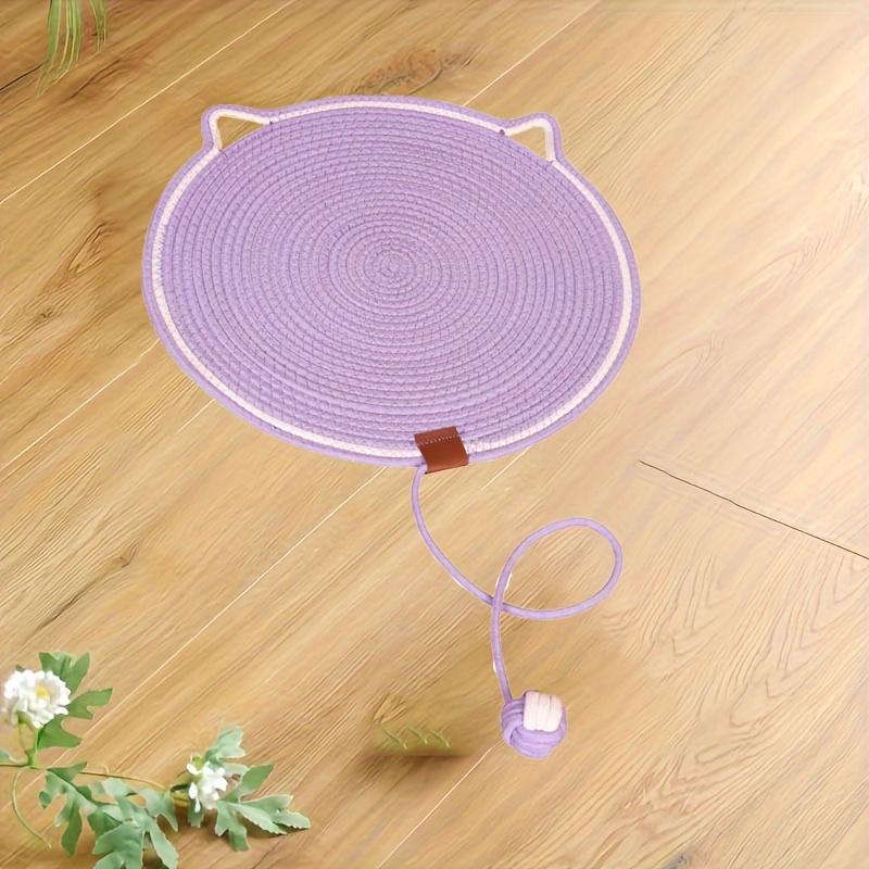 Интерактивная кошачья когтеточка с плетеной веревкой и игрушечным мячиком