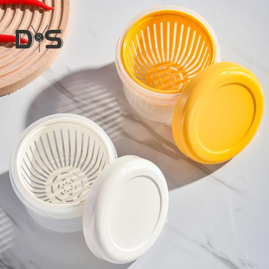 Прозрачный контейнер для лука, имбиря, чеснока с крышкой, дренажный слой, прочный герметичный ящик для хранения продуктов, кухонные принадлежности