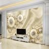 European Photo Wallpaper Court Style Gold Jewelry Flowers Murals Living Room Sofa Background Wall Paper For Walls 3d Fresco
