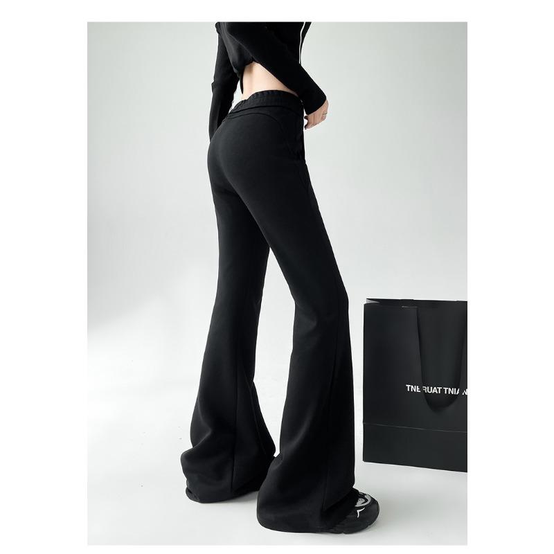 Элегантные женские повседневные брюки-клеш с широкими штанинами, новые модные свободные прямые брюки с высокой талией, женские однотонные простые офисные брюки со шнурком 2344