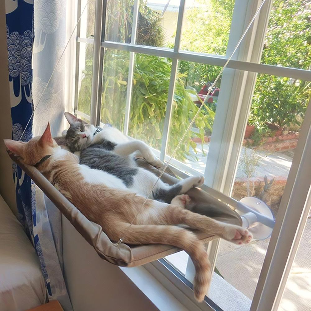 Window Perch Cat Window Hammock Mounted Cat Bed Cooling Breathable Canvas