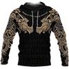 Mens Hoodies Vikings Eagle Tattoo Fashion Animal Pattern 3D Printed Style Casual Harajuku Hip Hop Pullover Oversized Sudaderas