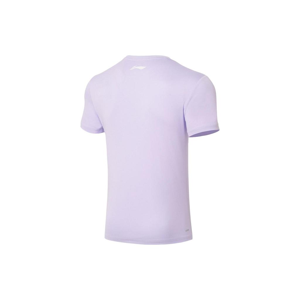 Li Ning Cartoon Character Print Quick-Dry Cool Short Sleeve T-Shirt Men Tops Lilac-Purple AHSSB69-2