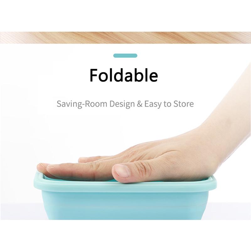 1 шт./1 комплект, силиконовый складной ланч-бокс, контейнер для хранения продуктов питания, портативный портативный для пикника, кемпинга, кемпинга, 1 шт./1 комплект