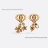 Retro D-Style Asymmetrical Colorful Clover Heart Star Diamond Earrings for Women - Niche Design by CD