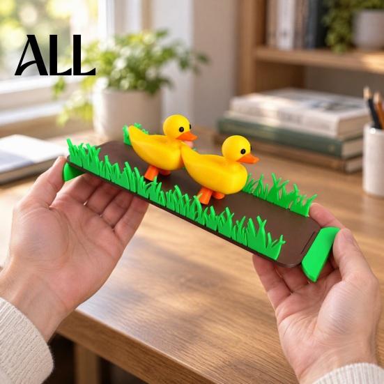 Набор Уточки, Забирающиеся по Горке, Набор для 3D-печати, Игрушка-Ходунки с Двумя Уточками и Травянистым Склоном, Фигурка на Силе Тяжести для Декора Стола