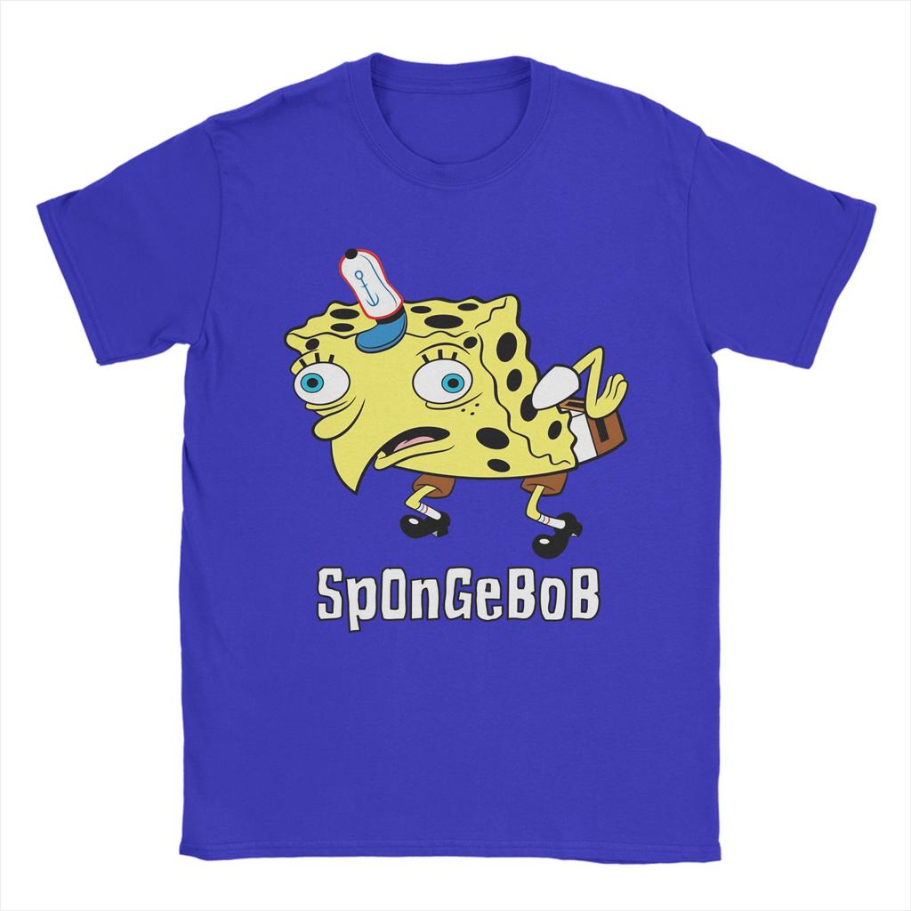 Unisexs TShirt SSpongebobs Vintage 100 Cotton Tee Shirt Short Sleeve SpOnGeBoB Meme T Shirts Round Neck Clothes 6XL