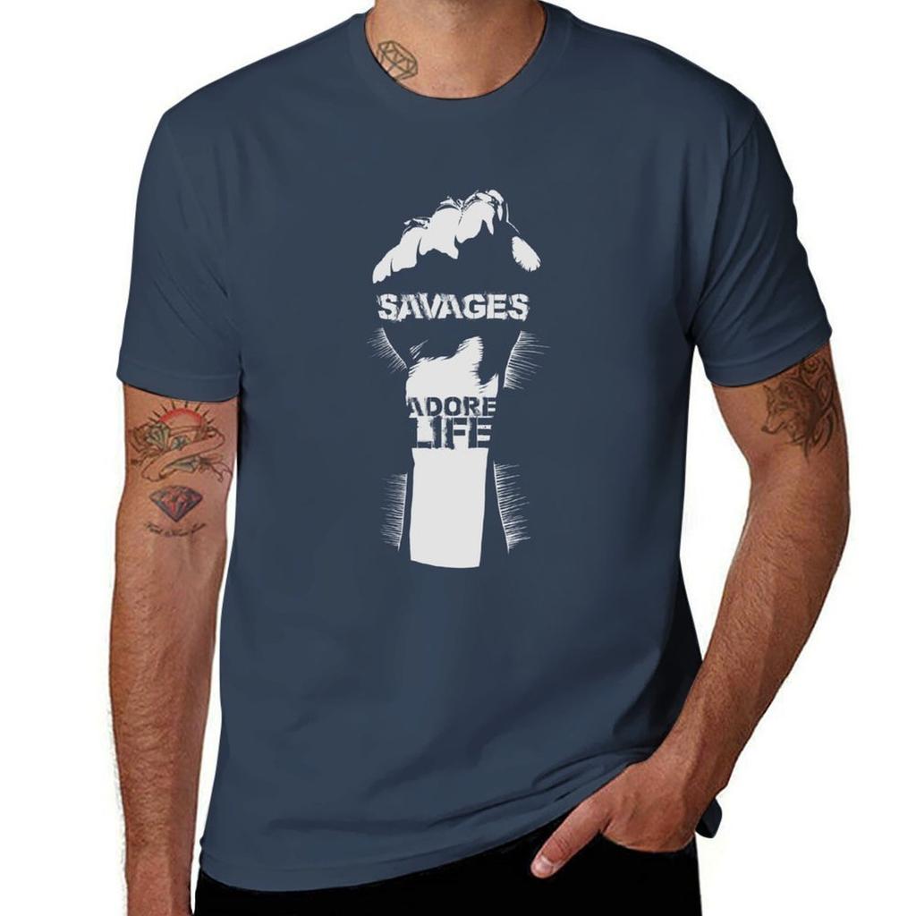 Savages Adore Life White Tshirt Work Wear Lightweight Tee