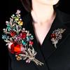 Exquisite Inlaid Colorful Stone Bouquet Brooch for Women's Temperament Fashion Clothing Pin Accessories