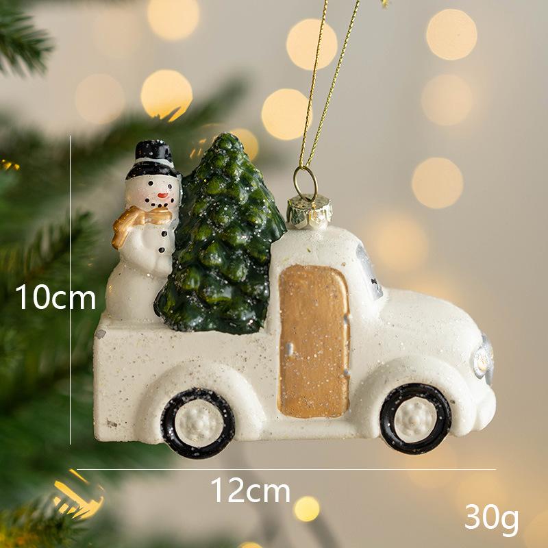 Christmas Colored Shaped Ball Christmas Tree Decorative Pendant Christmas Gift Bag Car House Snowman Garland Pendant