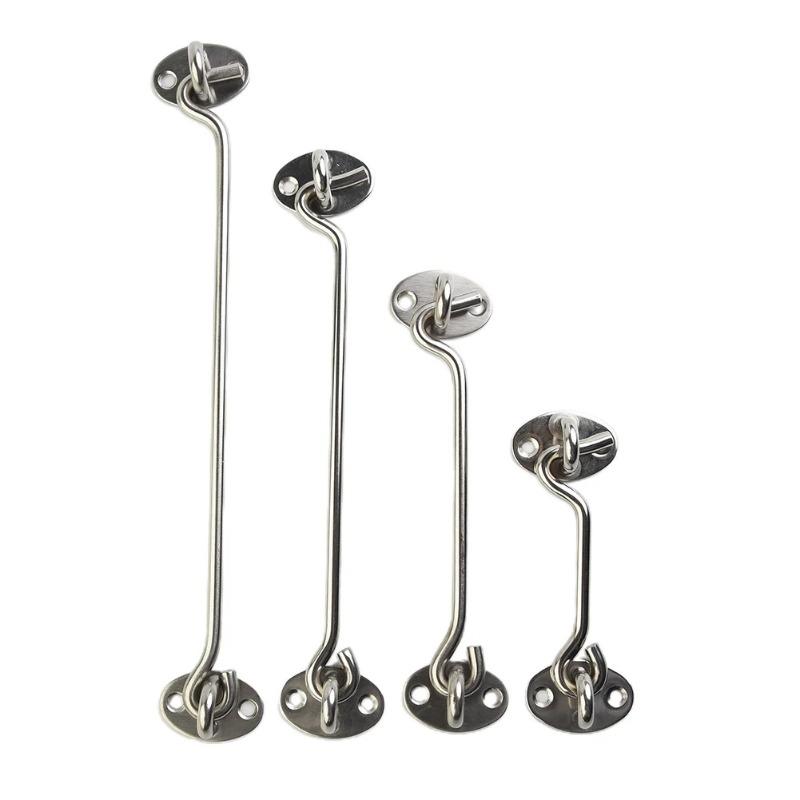 Защелка Крючок для кабины Держатель Крючок для кабины Захват Держатель Полумесяц Дверной глазок Защелка Бесшумный оконный замок Нержавеющая сталь