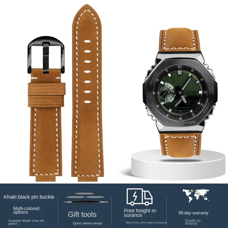 Для Casio AP Farmhouse дуб Ремешок для часов GA-2100 GM-2100 Модифицированный матовый винтажный кожаный ремешок для часов 16 мм мужской Аксессуары для браслета