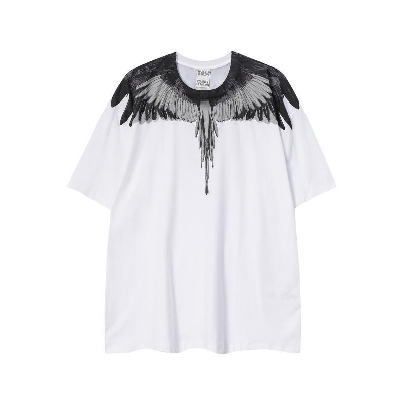 MB Gradient Wings T Shirt Men Women Loose Casual Short Sleeve Tee