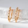 Серьги-капли V-образной формы с натуральным цирконом для женщин, цвет розового золота, роскошные повседневные украшения, аксессуары для праздничной вечеринки, подарок