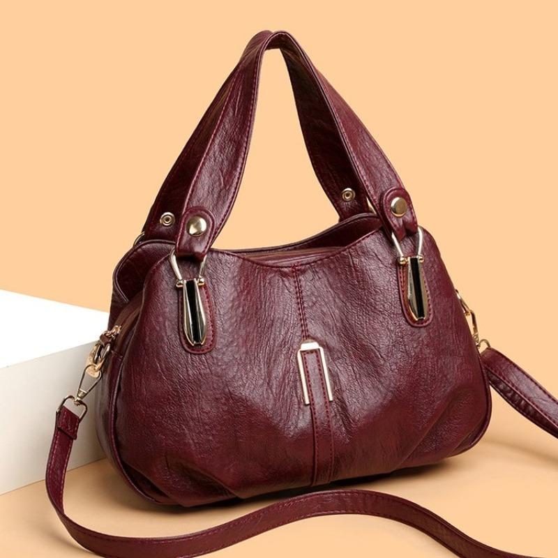 Женская сумка с текстурированной кожей и ручкой сверху, стильная сумка через плечо