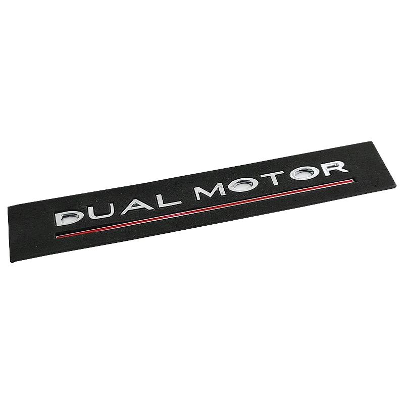 ALG1 DUAL MOTOR Underlined Letters Emblem for Tesla Model Y 3 X S Car Styling High Performance Trunk Badge Sticker Chrome Black Red